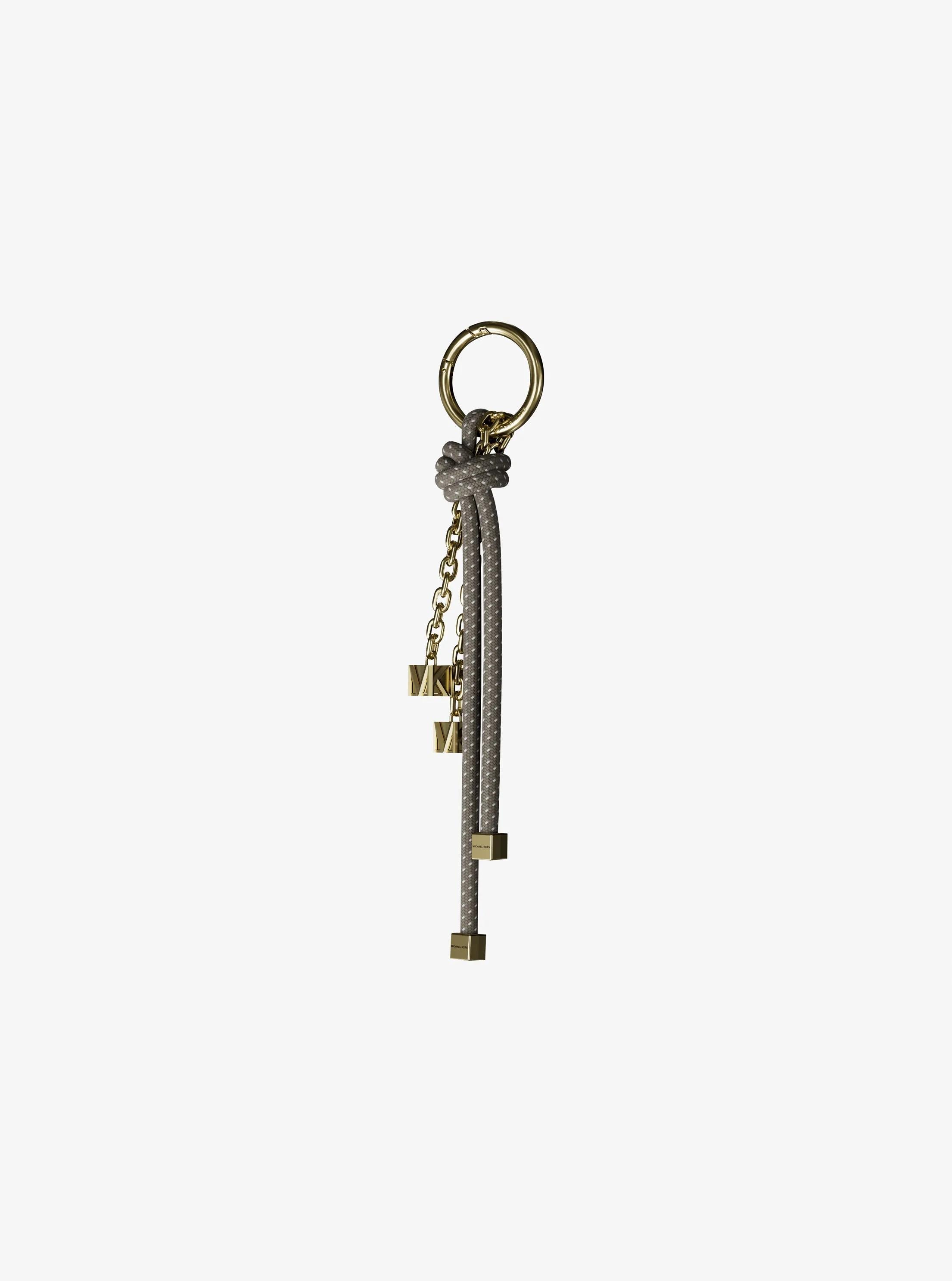 Gold-Tone and Speckled Cord Bag Charm