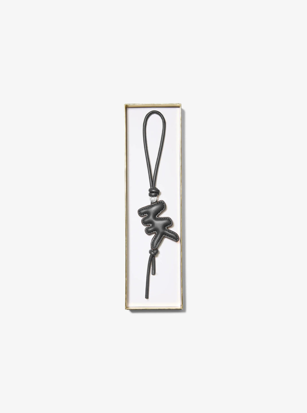 Puffy Logo Leather Bag Charm