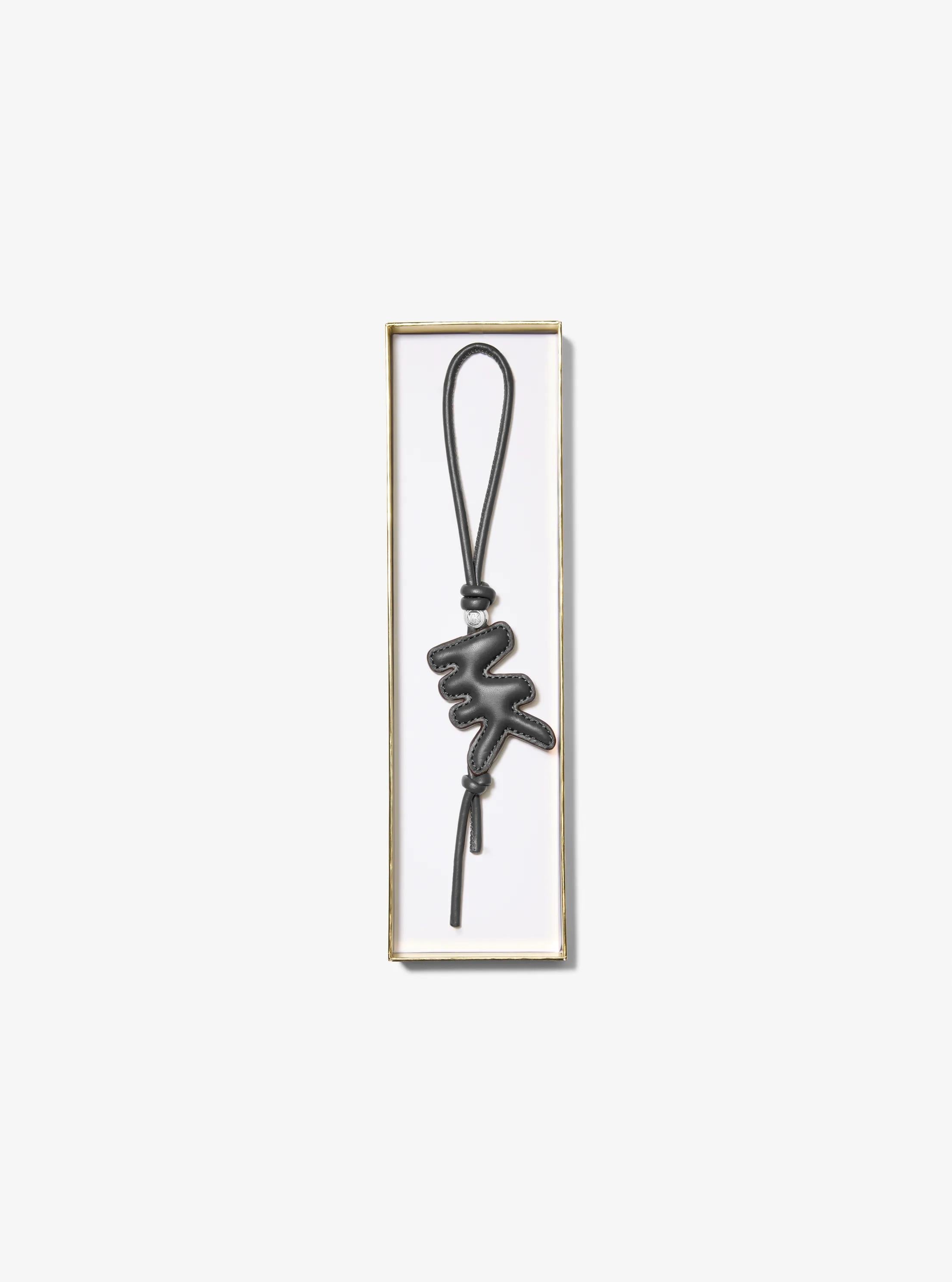 Puffy Logo Leather Bag Charm