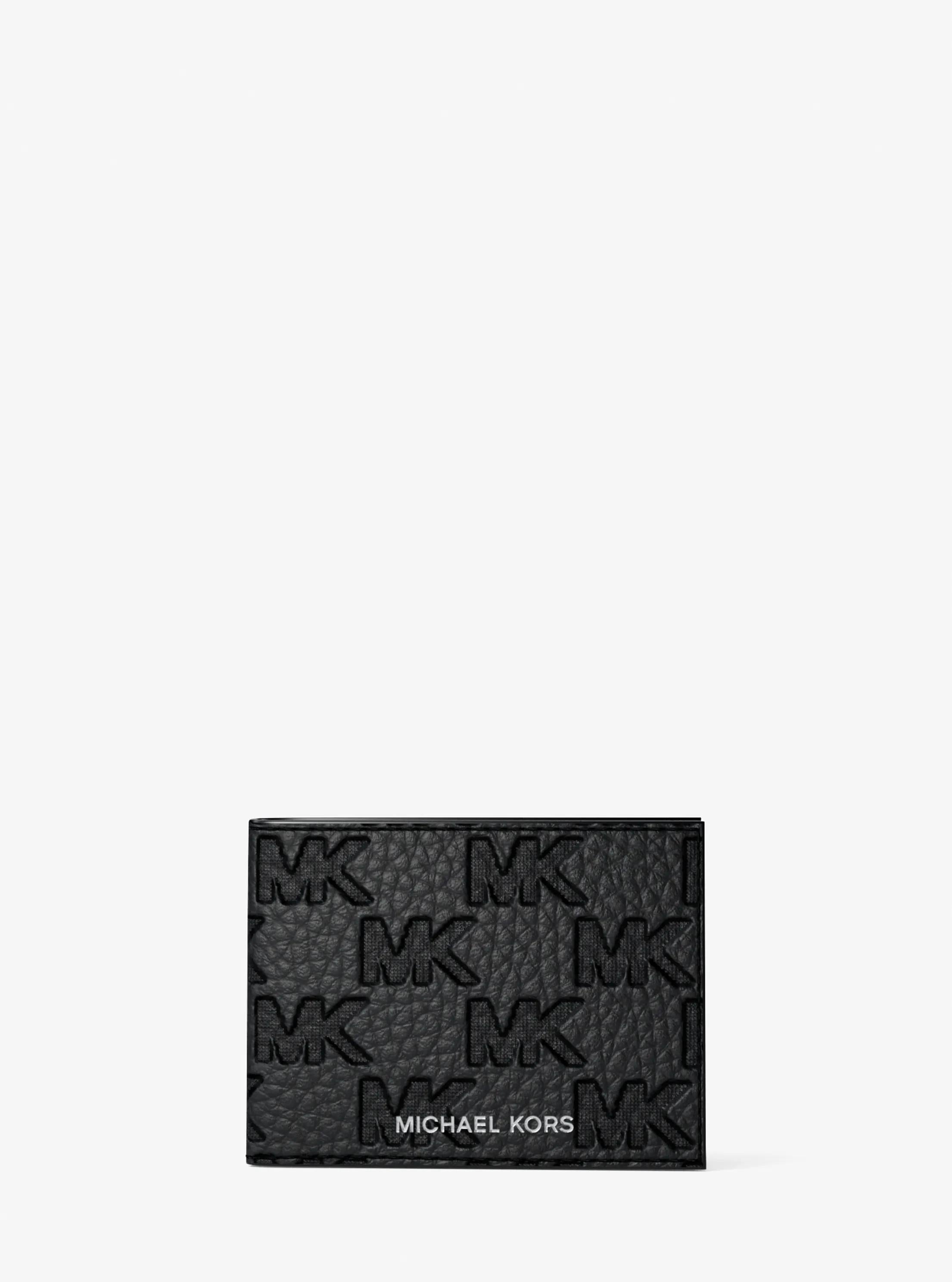 Hudson Logo Embossed Leather Billfold Wallet and Passcase