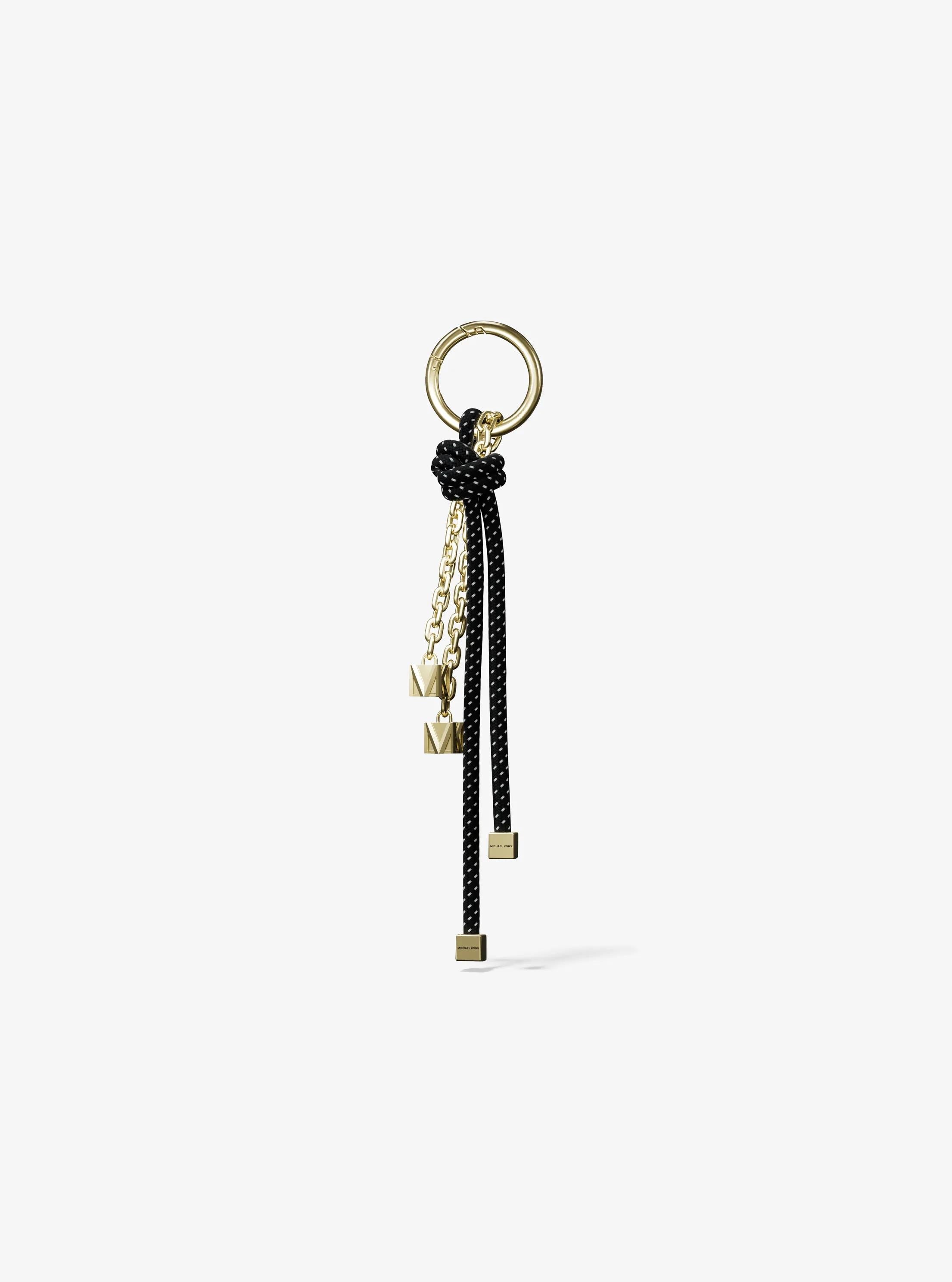 Gold-Tone and Speckled Cord Bag Charm