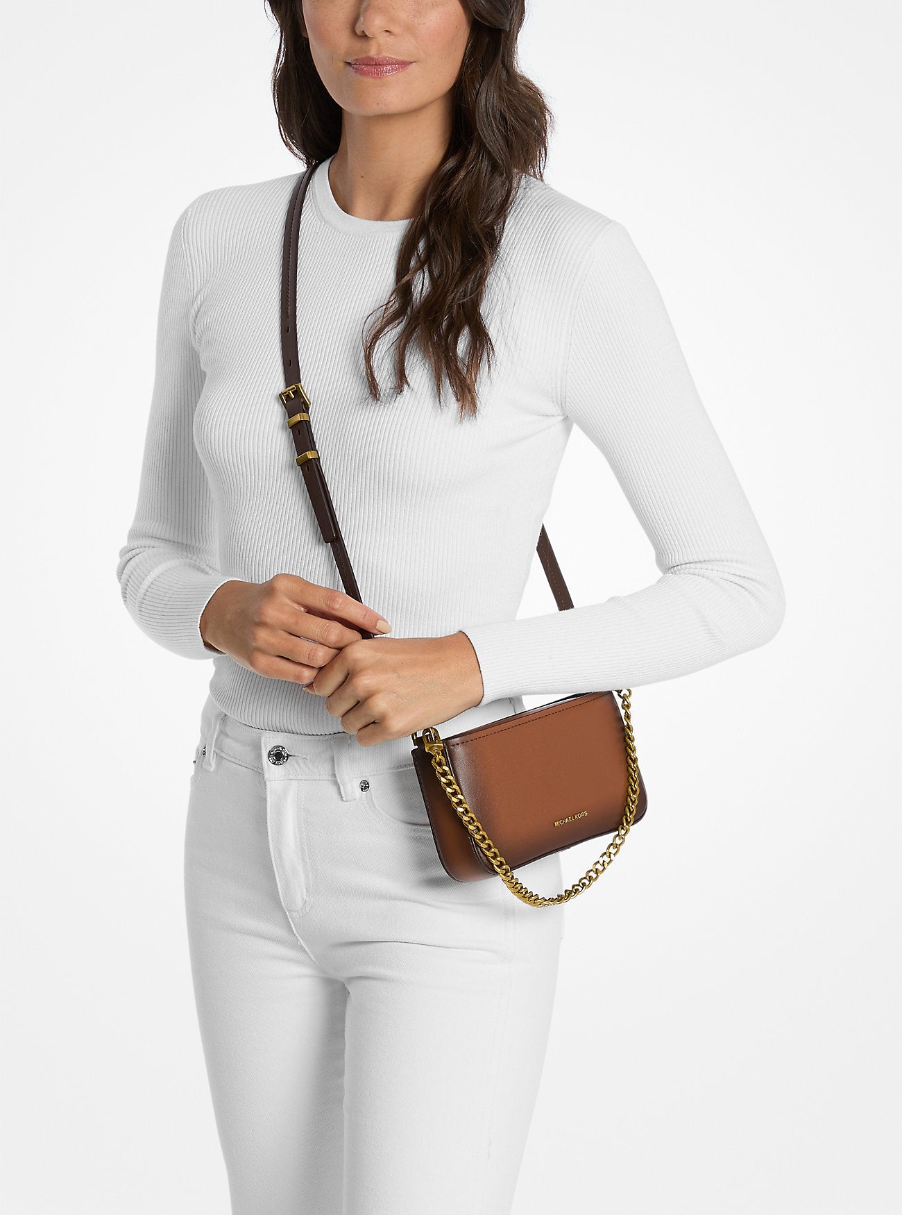 Bryant Small Burnished Leather Convertible Pochette