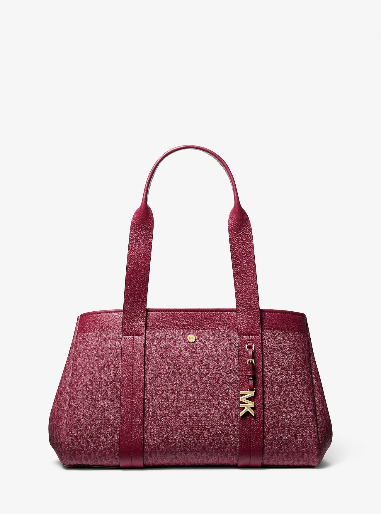 Romee Large Signature Logo and Leather Tote Bag