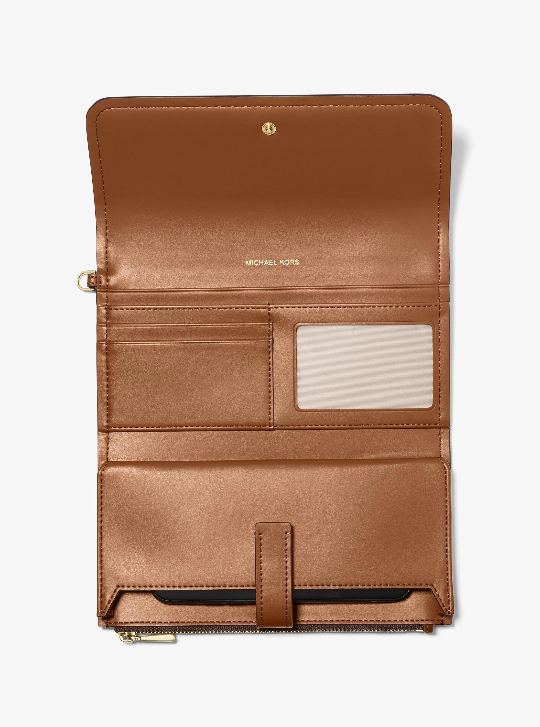 Jet Set Medium Signature Logo Smartphone Wristlet