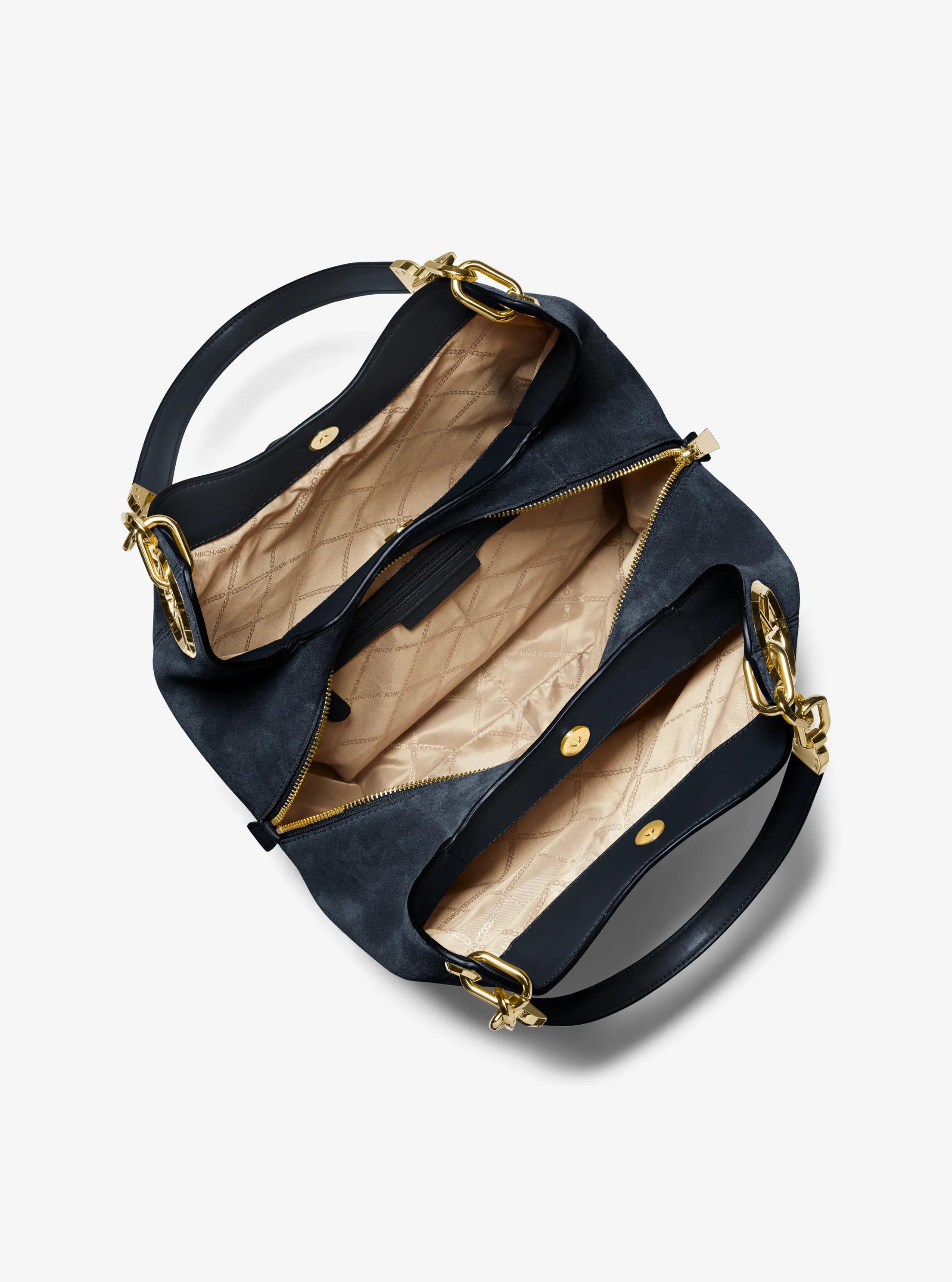 Lillie Large Suede Shoulder Bag