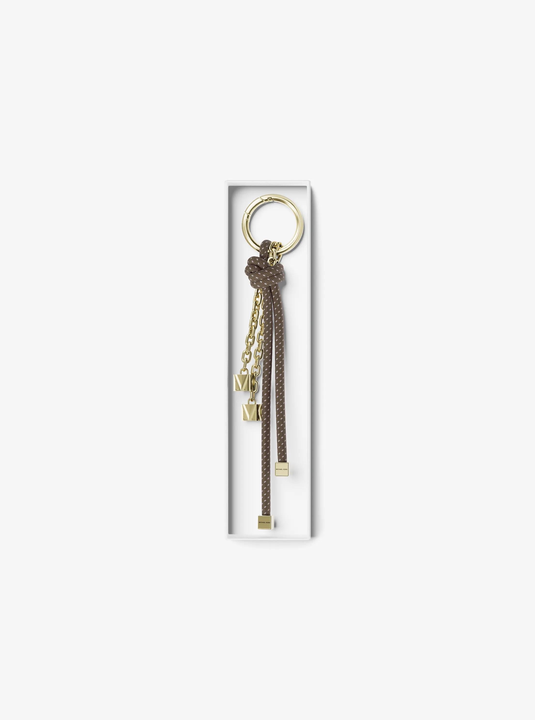 Gold-Tone and Speckled Cord Bag Charm