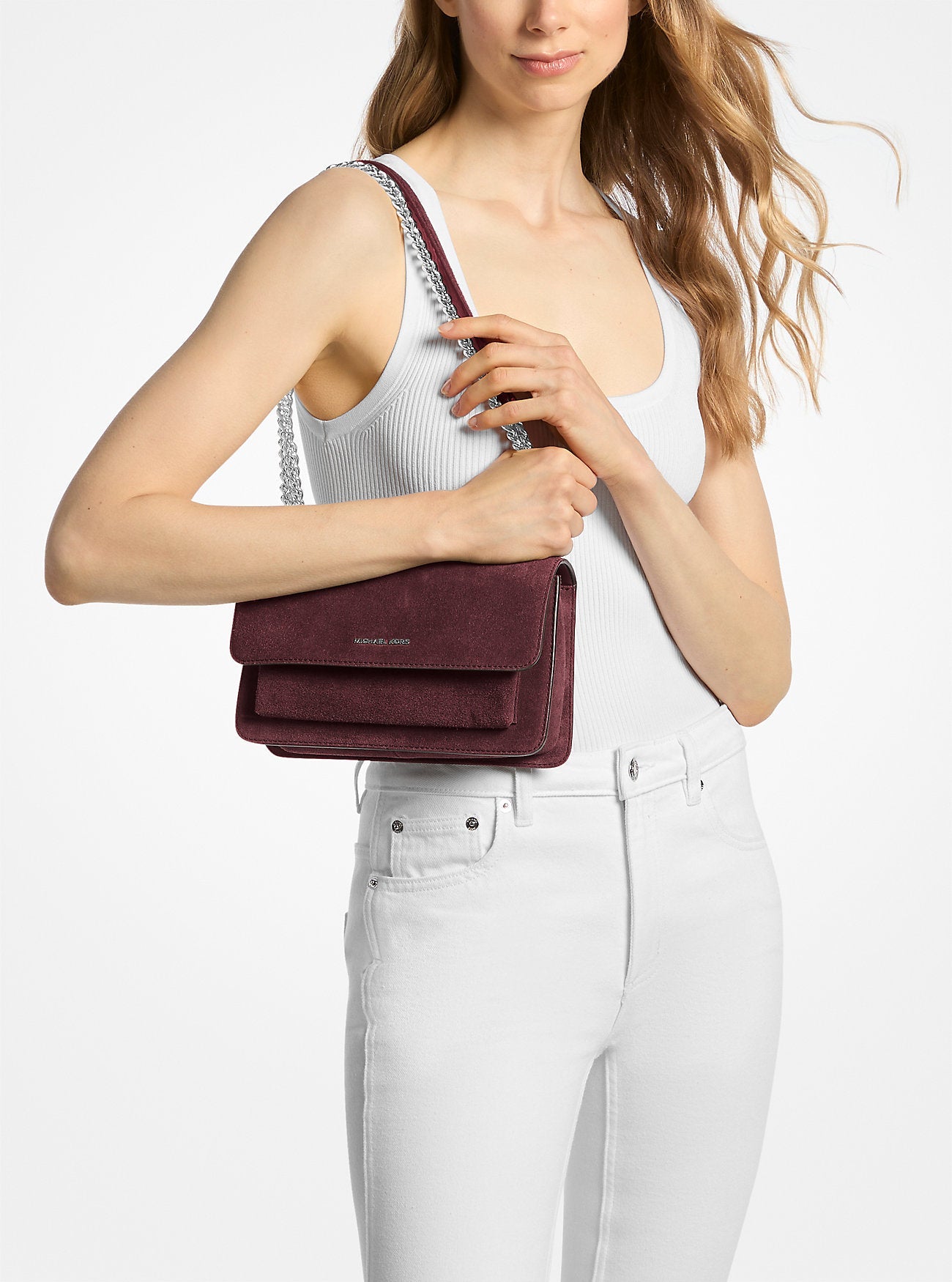 Claire Large Suede Shoulder Bag