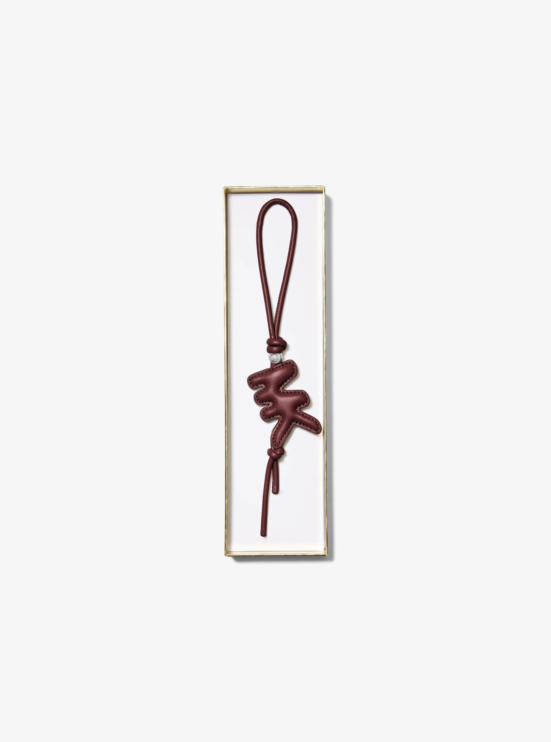 Puffy Logo Leather Bag Charm