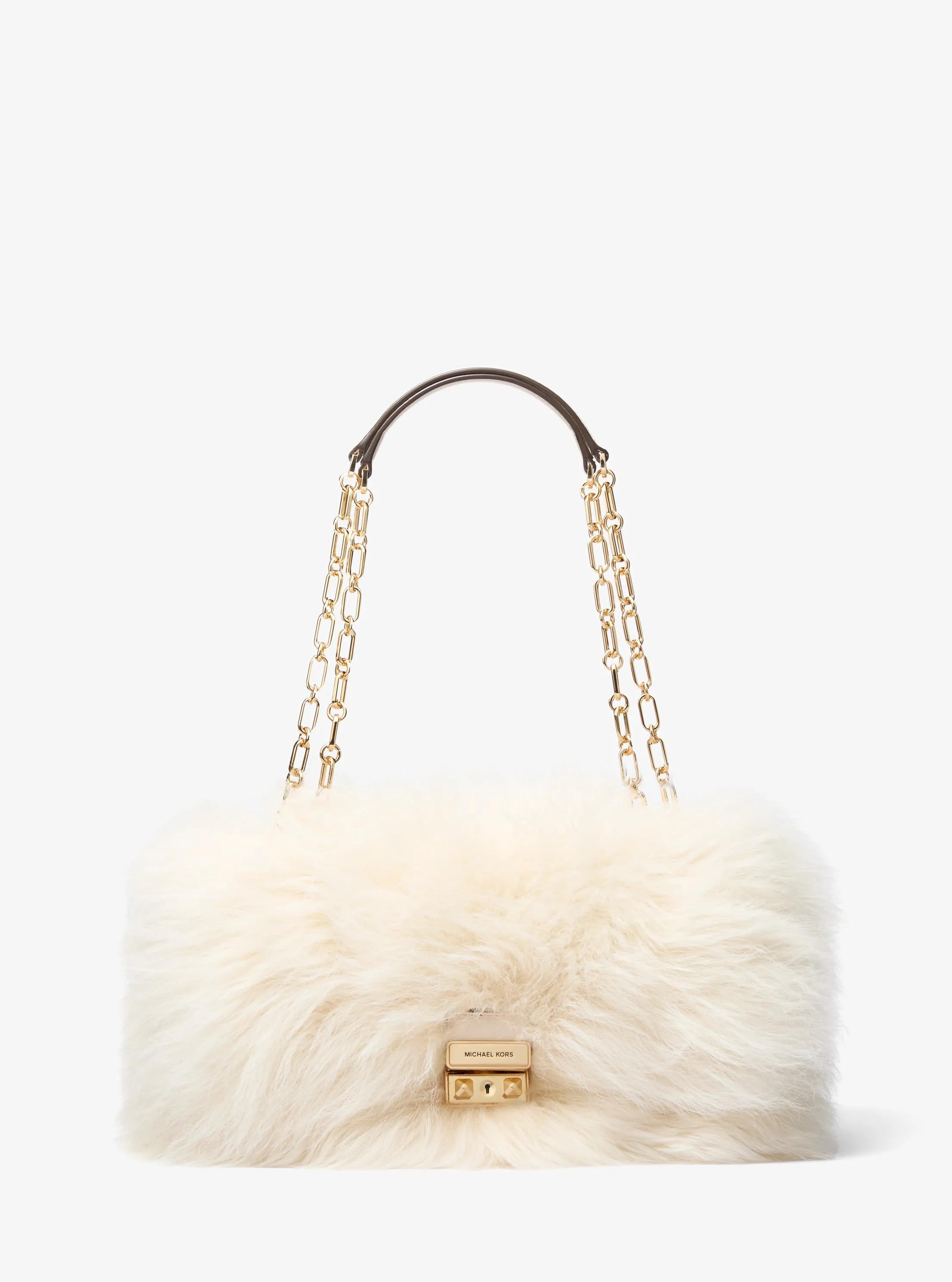 Tribeca Large Faux Shearling Shoulder Bag