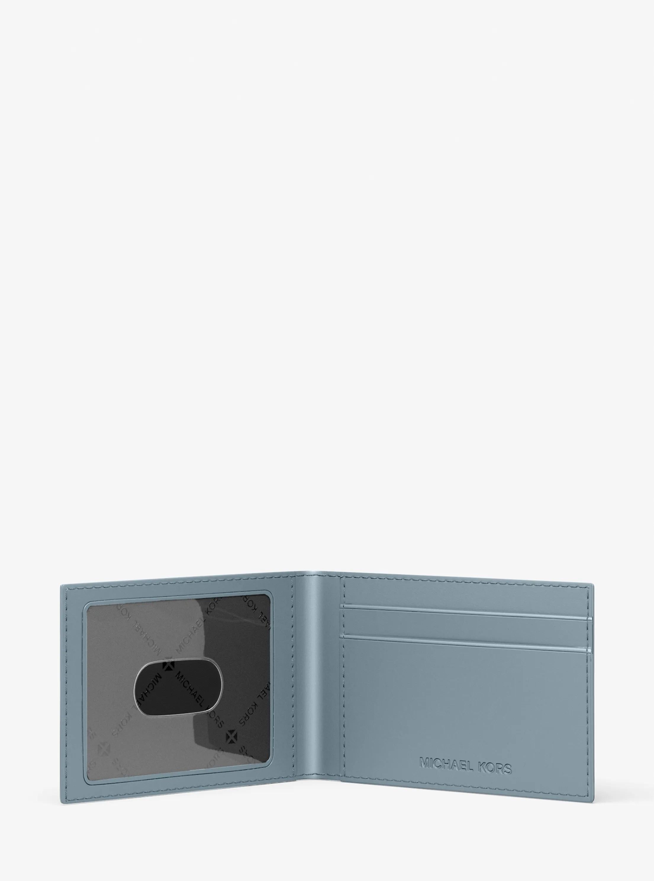 Hudson Logo Embossed Leather Billfold Wallet and Passcase