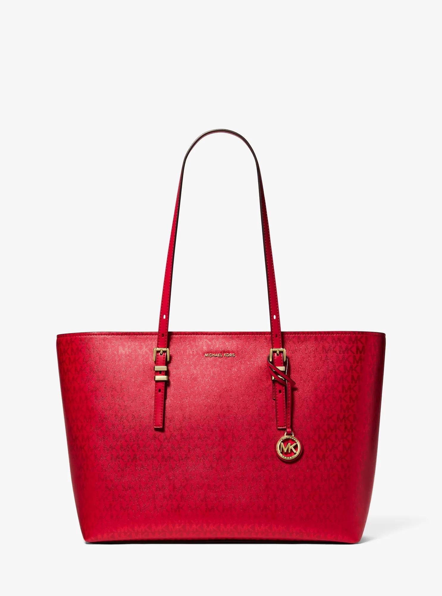 Quinn Large Metallic Signature Logo Tote Bag